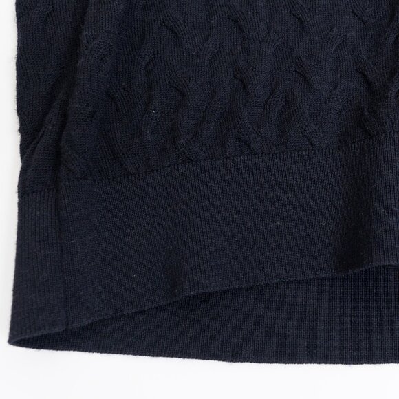 Patrick Assaraf 100% Merino Wool Turtleneck Sweater Navy Textured Knit Small - Picture 6 of 12